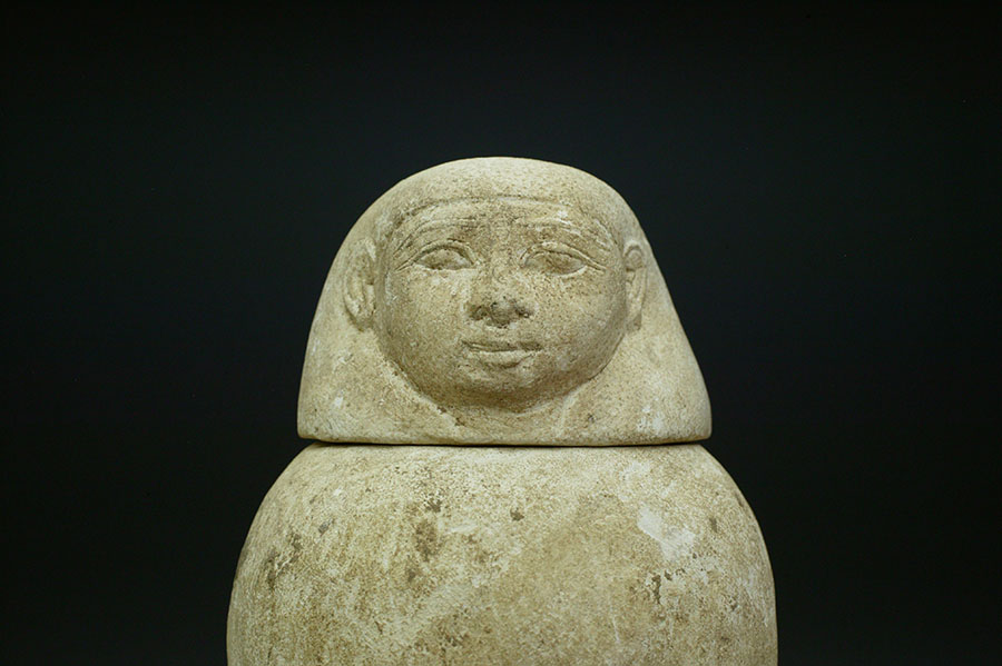 古代エジプト　カノプス壷　ライムストーン04